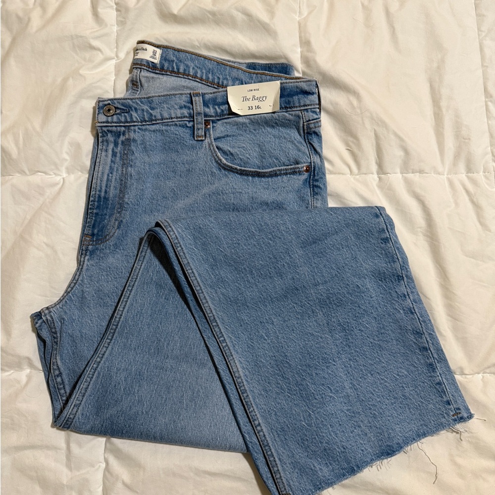 Abercrombie & Fitch Light Blue Baggy Jeans